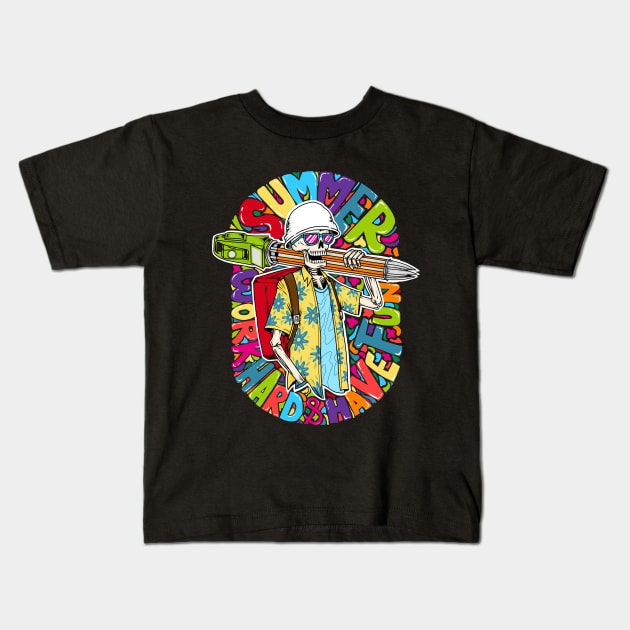 SUMMER SURVEYOR Kids T-Shirt by AZMTH CLOTHING